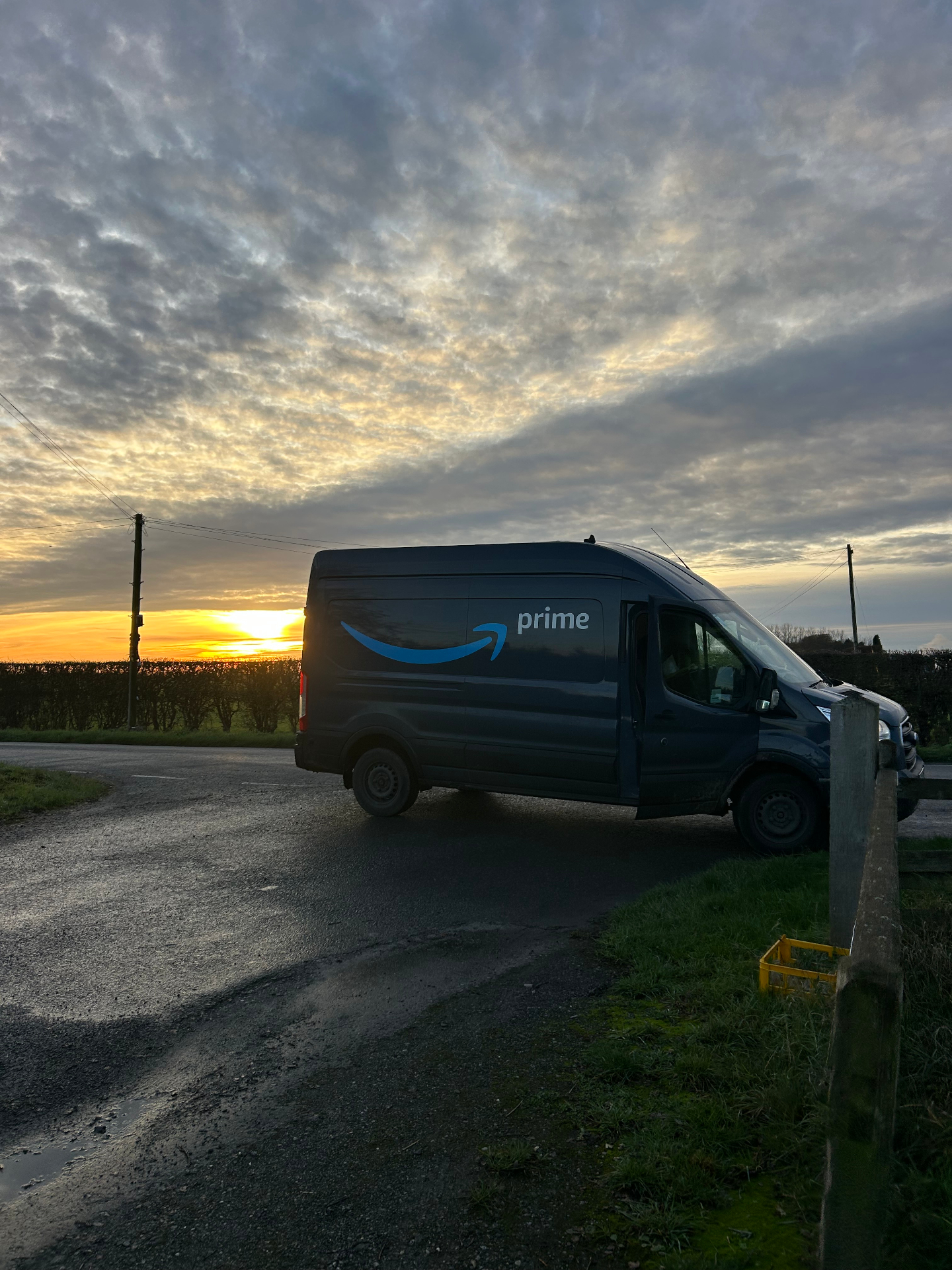 MDSL Prime van at sunset after a route